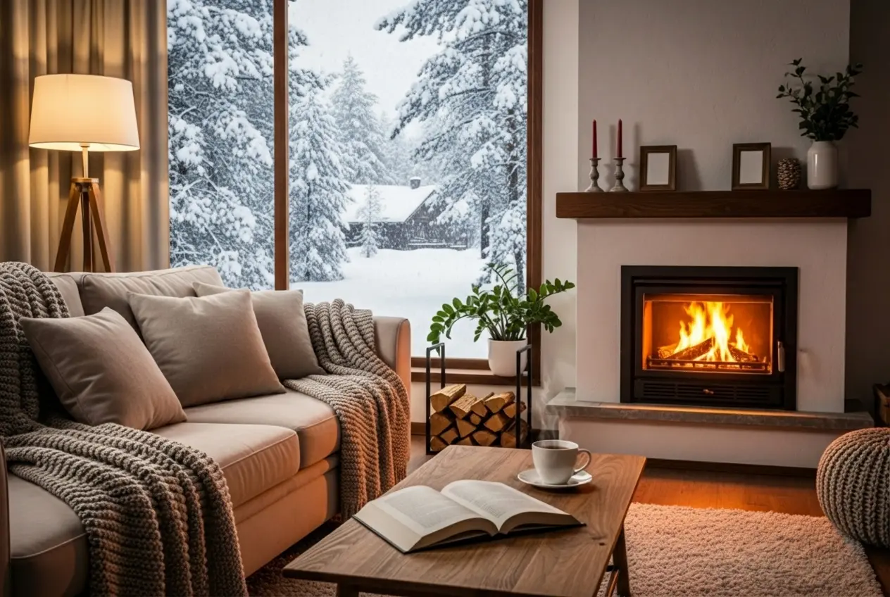 cozy, warm living room with snow visible outside a window - 24 hour furnace maintenance in bridgeville, pa cozy, warm living room with snow visible outside a window - 24 hour furnace maintenance in bridgeville, pa